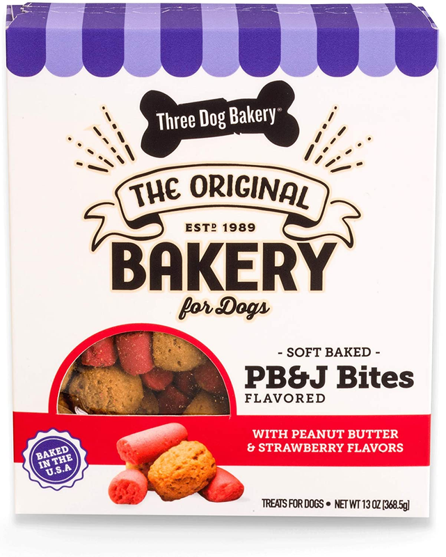 Soft Baked Bites, Peanut Butter & Strawberry Flavor, Premium Treats for Dogs