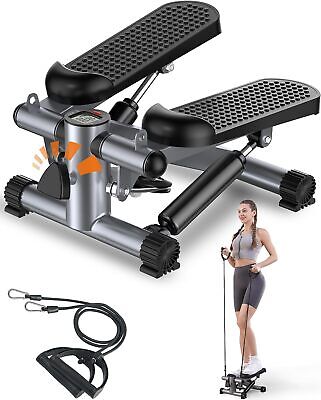 Exercise Mini Stepper Machine Workout Step Trainer Climber with Resistance Bands