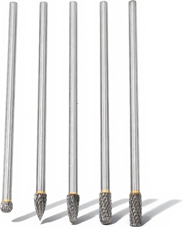 Carbide Burr Set,File Bit 6Pcs, Double Cut Alloy Impeller Polishing Tool for Met