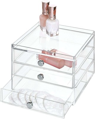 iDesign Drawers Make Up Organizer schmale Aufbewahrungsbox für Schminke Kosmeti