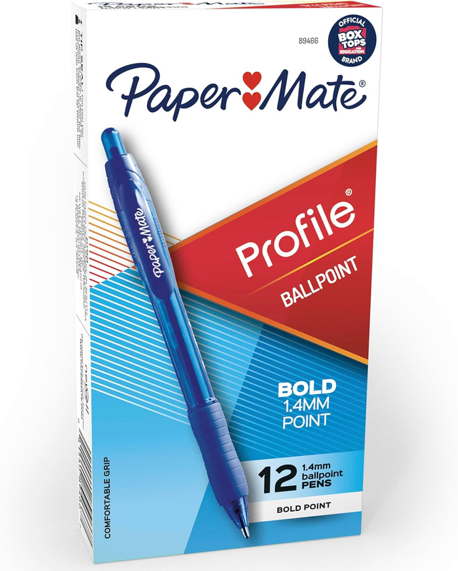 Profile Retractable Ballpoint Pens, Bold Point (1.4Mm), Blue I...