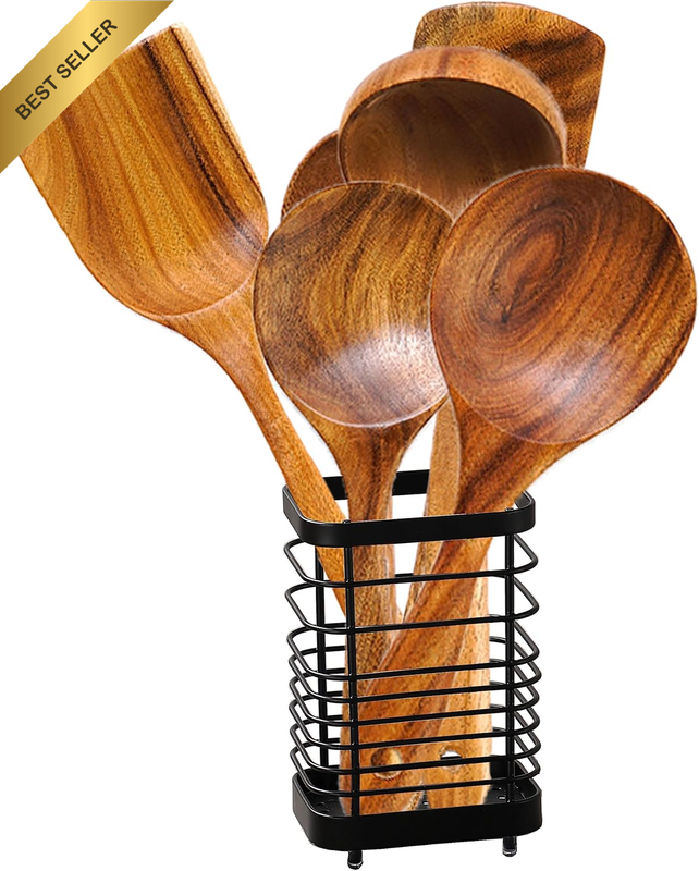 Utensil Holder Kitchen Countertop Organizer, Cutlery Drainer Sink Caddy Storage