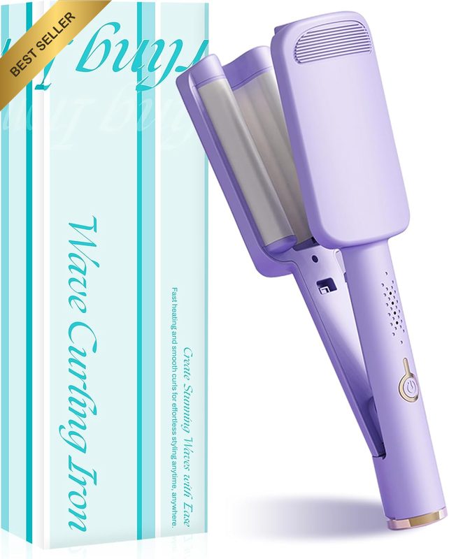 Hair Waver, 3 Barrel Hair Waver Crimper, 32MM Deep Waver Curling Iron, Beach Wav