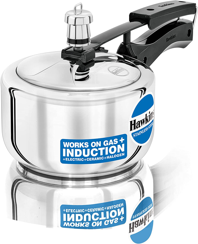 Stainless Steel Pressure Cooker, 1.5 Liter, Silver