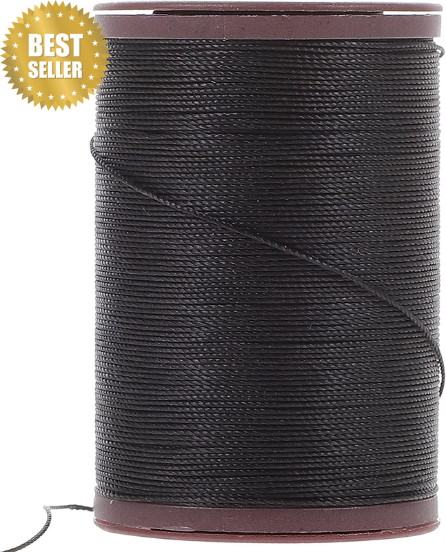 Leather Sewing Thread 87 Yards Black Waxed – Tough Break-Resistant & Smooth Pull