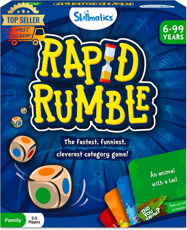 Rapid Rumble Fast-Paced Board Game for Kids Teens Family Game Night Ages 6+