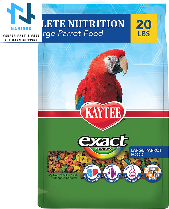Kaytee Exact Rainbow Large Pet Parrot Food, 20 Pound