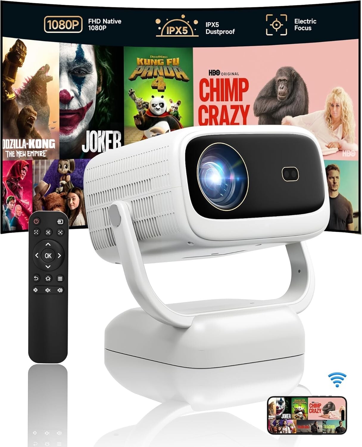 美品　Smart Mini Projector KABENI PRO T90 UENO-mono カベーニPRO プロジェクター 小型 家庭用 天井 DVD