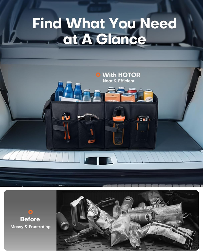Trunk Organizer - Car Organizer, Foldable Trunk organizer for SUVs & Sedans, Car