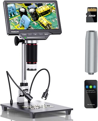 TOMLOV HDMI digital microscope 1080P 1200x magnifying 16MP USB Coin Microscope