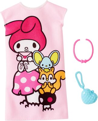Barbie Hello Kitty My Melody Pink Dress Fashion Pack 