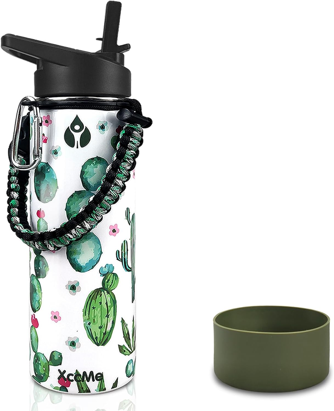 22Oz Cactus Insulated Water Bottle,Stainless Steel Double Wa