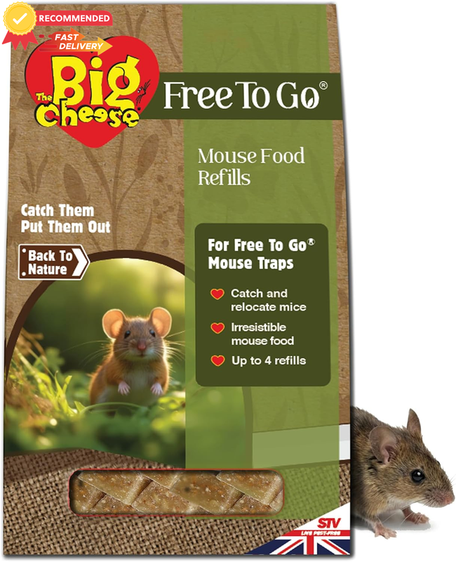 Mouse Food Refills 10g x 15, Poison-Free Blocks for Mice, Small Animal Treats