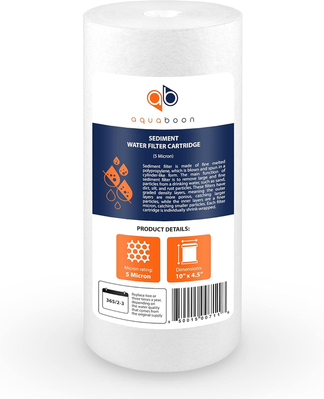 5 Micron 10 x 4.5 Well Water Sediment Filter Replacement Whole House Water Filte