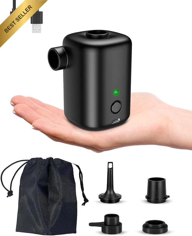 Electric Air Pump, Rechargeable Air Mattress Pump, 4000Pa 12W Mini Portable Infl