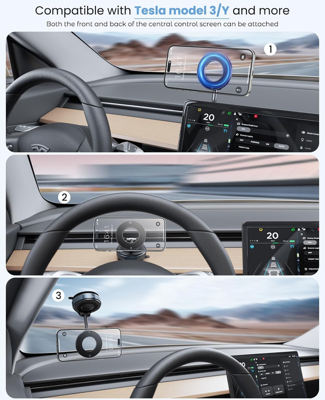 Vacuum Magnetic Suction Cup Phone Mount for Magsafe, 360° Adjustable Magnetic Ph