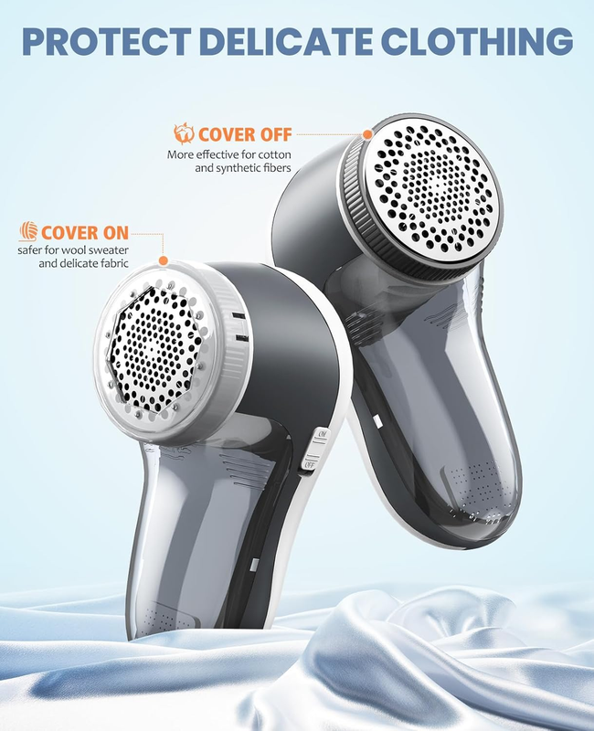 Lint Remover for Clothes, Fabric Shaver with 6-Leaf Blades, Lint Shaver Sweater