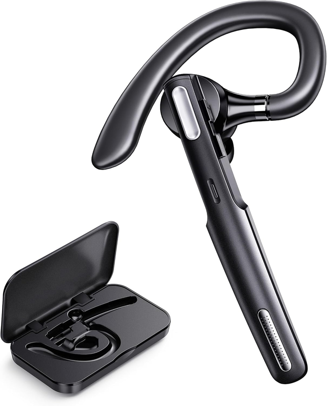 Bluetooth Headset, Wireless Bluetooth Earpiece V5.0 Hands-Free Earphones with Bu
