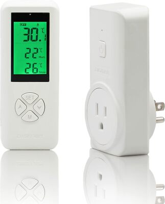  Wireless Temperature Controlled Outlet, Digital Plug in Thermostat Outle