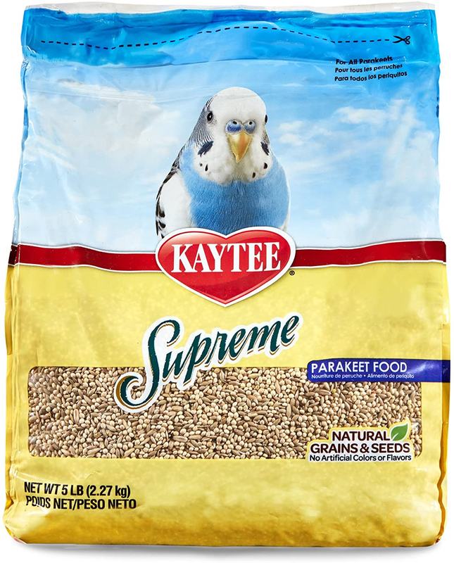 Kaytee Supreme Bird Food For Parakeets - Natural Seeds And Grains - 5 - Lb Bag