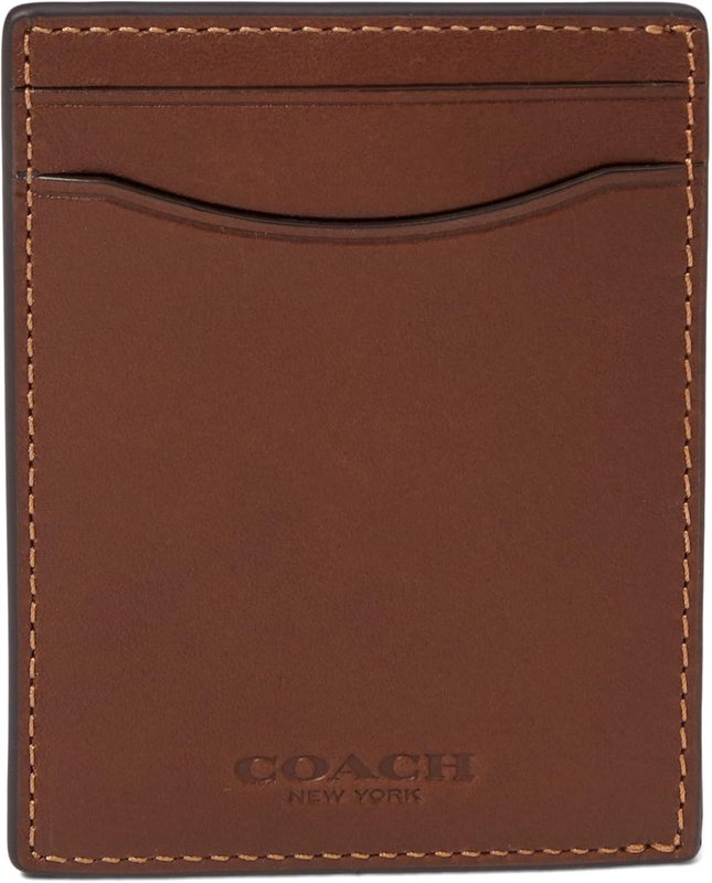 Coach Money Clip Card Case in Signature Charcoal One Size