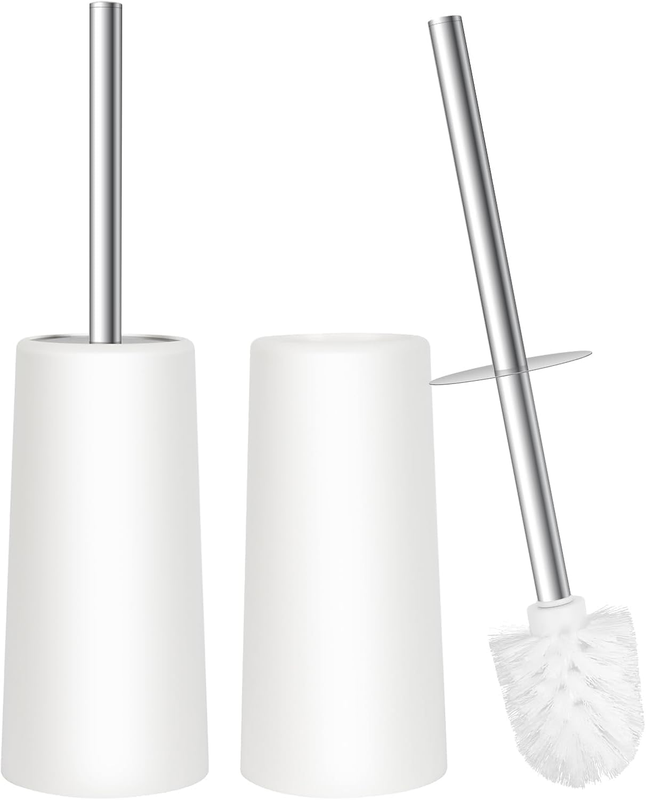 Modern Bathroom Toilet Brush and Holder Set, Stainless Steel Handle with Storage