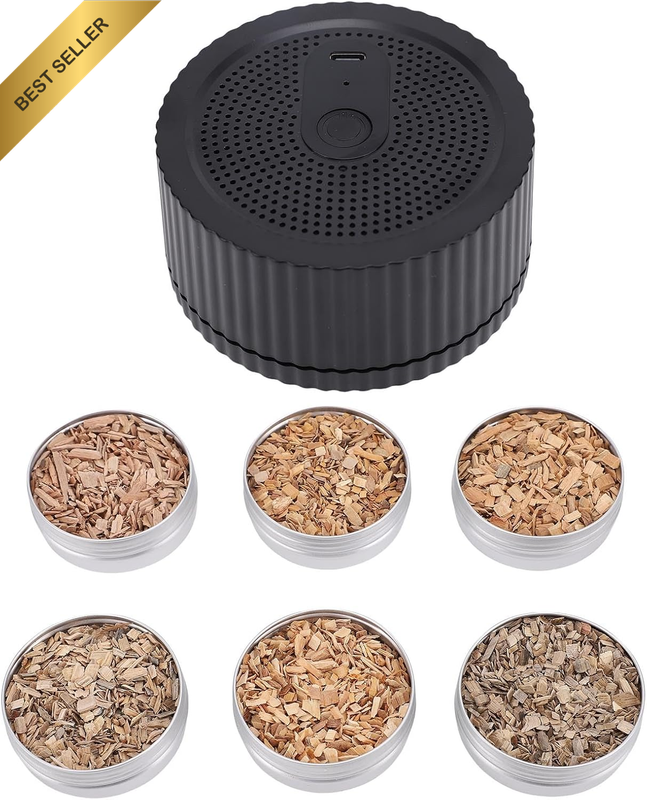 Whiskey Smoker Kit 6 Wood Chips Cocktail Barware Tool Set Men Gift