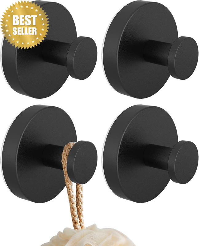 4PCS Suction Cup Hooks for Shower, Removable Towel Hooks Shower Hooks for Bathro