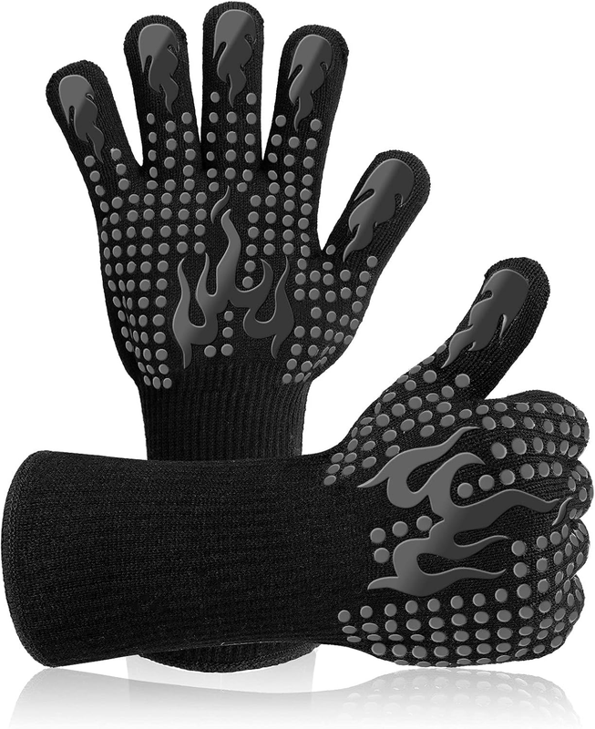 BBQ Gloves, Heat Resistant Oven Mitts Grilling Gloves - 1472℉ Extreme Heat Resis
