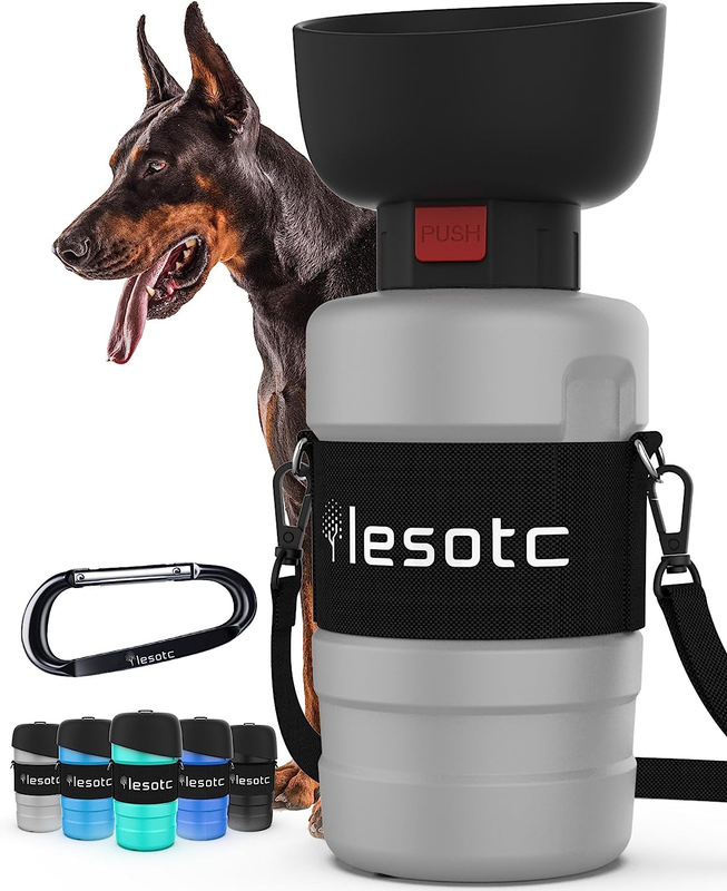 Lesotc Upgraded Dog Water Bottle Foldable,Portable Dog Water Dispenser,Leak Proo