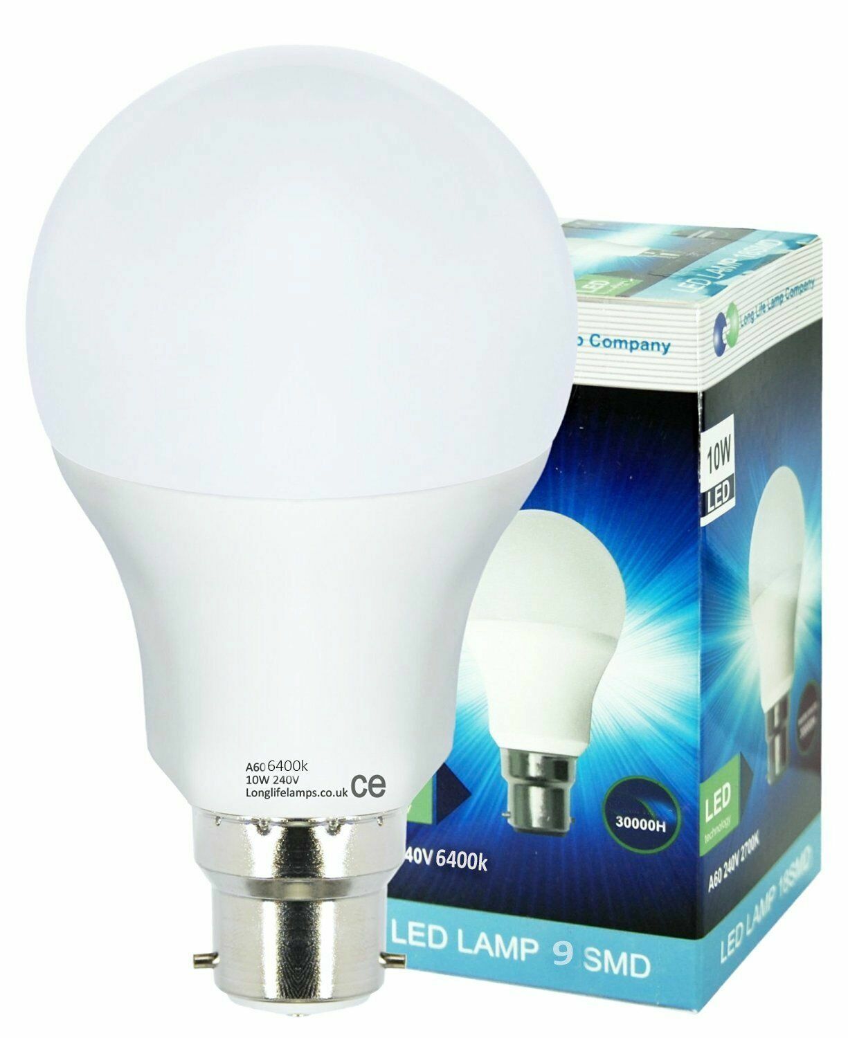 Long Life Lamp Company 10W GLS LED Light Bulb - Cool White for sale ...