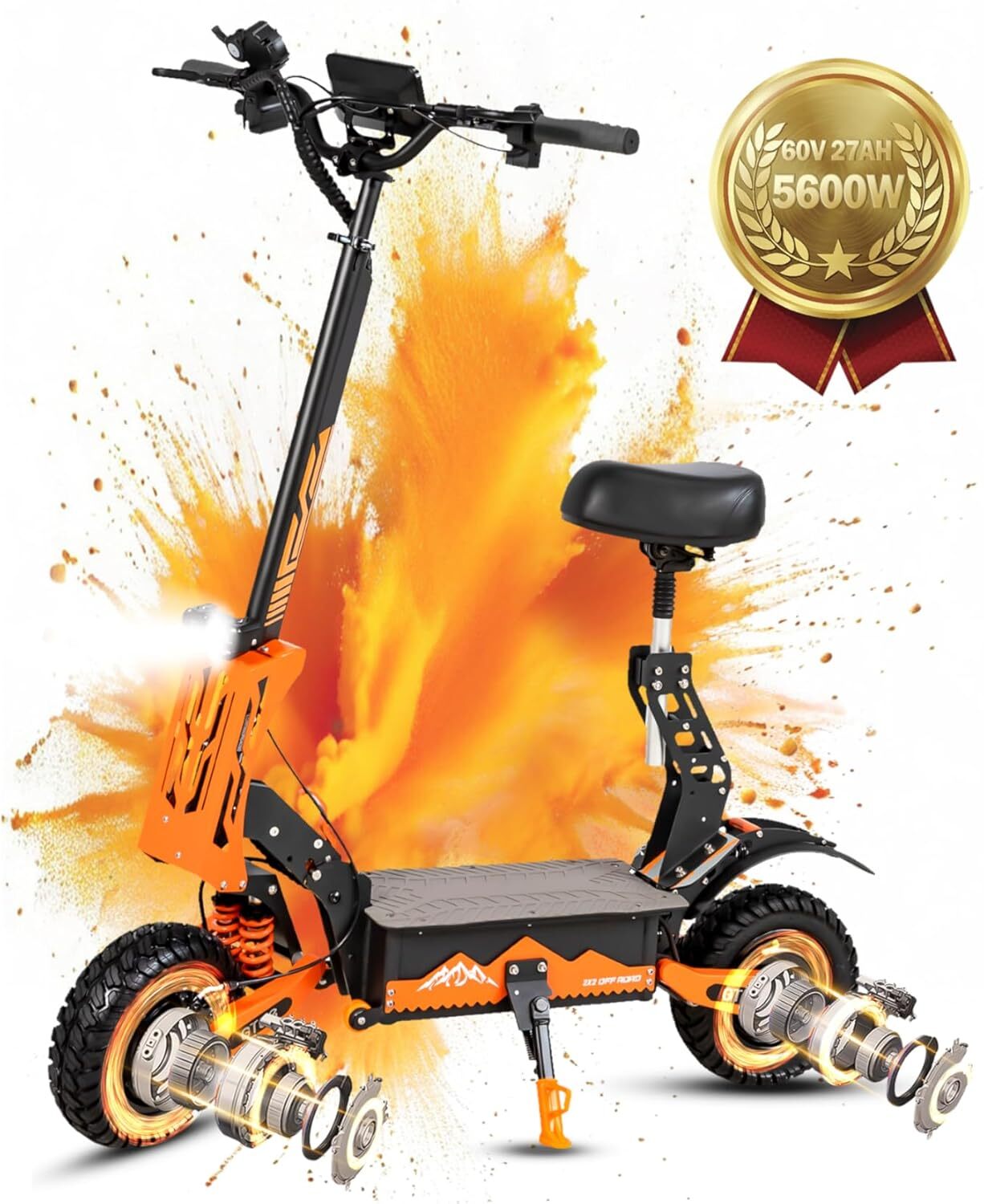 DRIVE JOY シャーシブラック 11本 JUEXING Adult Electric Scooter with Seat, Dual Motors 2600W