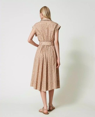 Pre-owned Twinset Twin Set Woman Abito Longuette Beige 17495