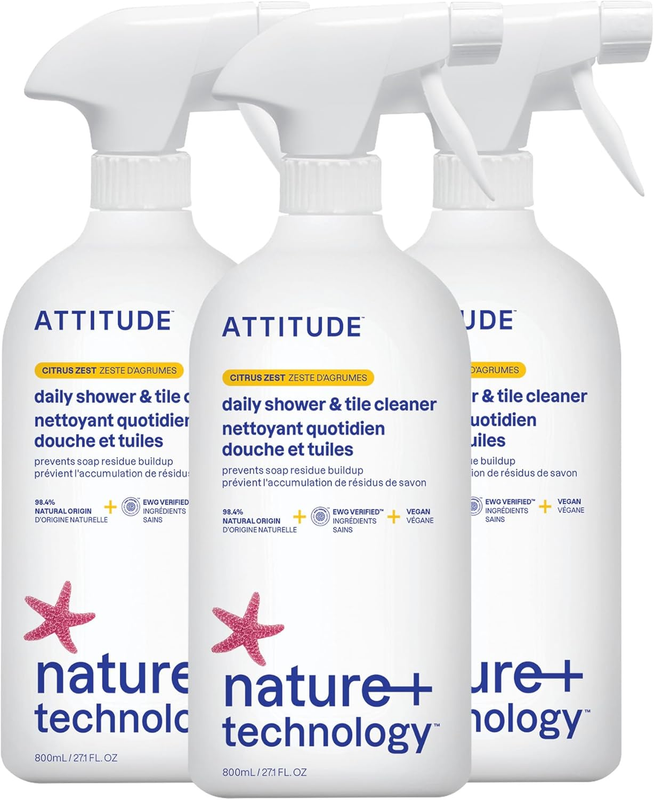 Shower & Tile Cleaner, EWG Verified, Plant-Based & Vegan Bathroom Spray, Removes