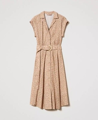 Pre-owned Twinset Twin Set Woman Abito Longuette Beige 17495