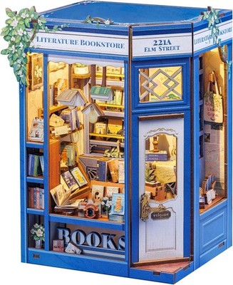 Cutefun Book Nook Kit - DIY Miniature Dollhouse Kit for Adults, 3D Wooden Puzzl