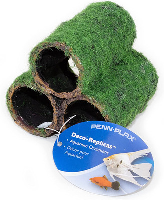 Deco-Replicas Hide-Away Pipes with Club Moss Aquarium Decoration   Realistic App