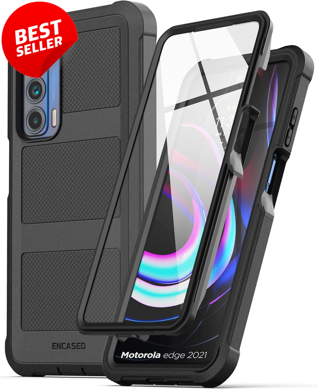 Motorola Moto Edge 2021/5G UW Case Built-In Screen Protector Black - US