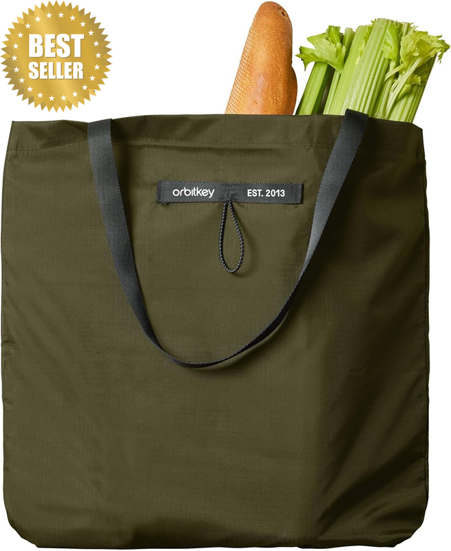 Foldable Tote Bag - Forest Green | Packs into Integrated Pouch | Lightweight Des