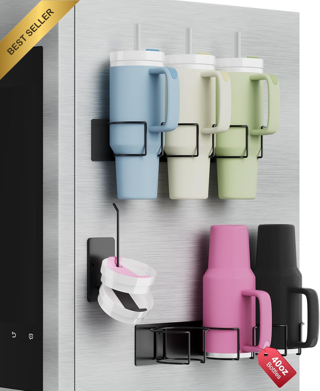 Magnetic Stanley Cup Holder for Refrigerator, Water Bottle Organizer for Stanley
