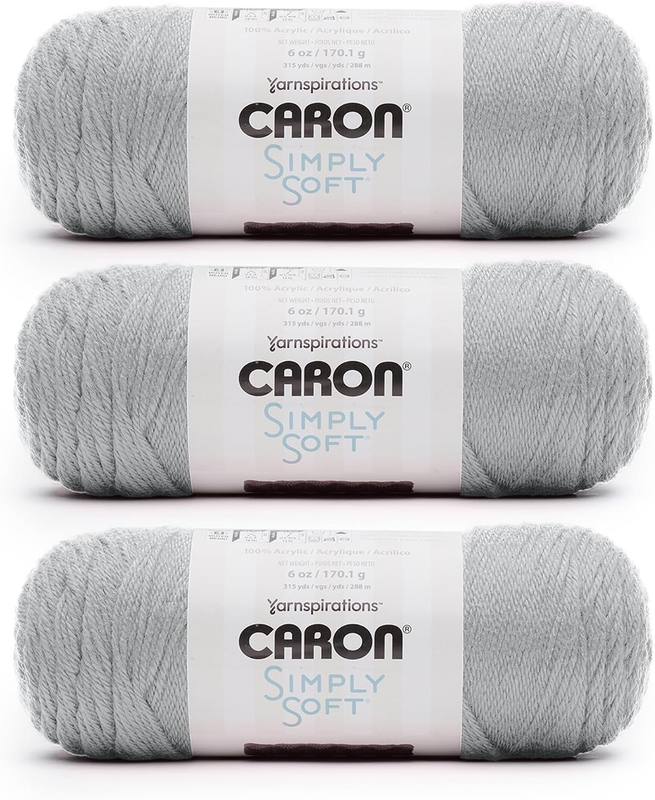 Simply Soft Feathered Yarn - 3 Pack of 170G/6Oz - Acrylic - 4 Medium (Worsted) -