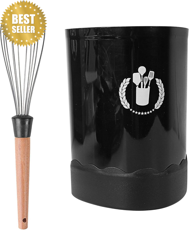 2PCS Egg Beater and Storage Bucket Can Accommodate Various Wooden Handle Kitchen