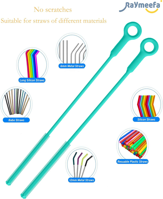 Straw Cleaner,Extra Long Straw Cleaner Brush,Reusable Silicone Straw Cleaner,Cre