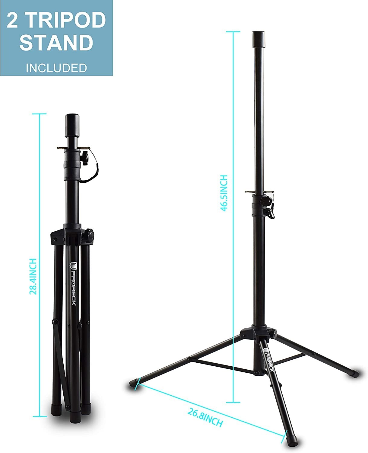 PRORECK MX10 Powered Bluetooth PA Speaker System Mixer/Passive Speakers 1600W