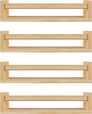 Natural wood shelves nursery deals