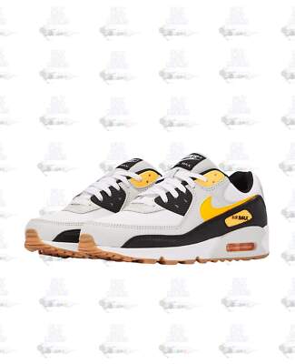 Nike Air Max 90 White Black Yellow FB9658-101 Shoe Sneaker Trainer