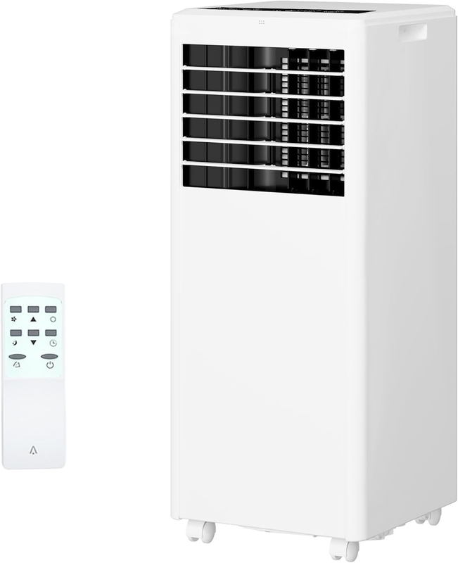 8000 Btus Portable Air Conditioner, 3-In-1 Standing AC Unit,Cools up to 350 Sq. Ft. with Remote Control, Cooling, Dehumidifying, Fan Mode, LED Display for Bedroom, Living Room