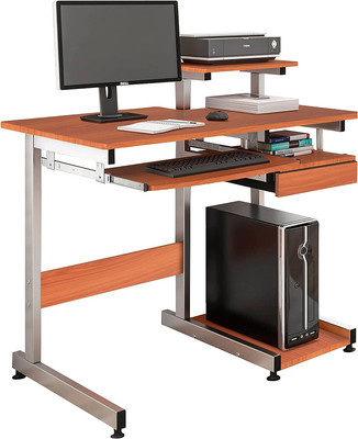 Complete Computer Workstation Desk, 38'' W X 22'' D X 35'' H, Woodgrain