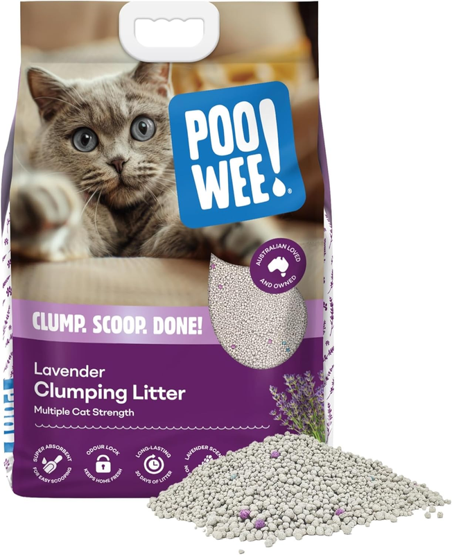 Clumping Lavender Cat & Kitten Litter, 15Kg - Long Lasting Clumping and Scoopabl