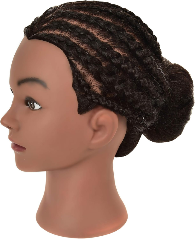 RIHANNAHAIR 100% Real Human Hair Mannequin Head with Stand Manikin Cosmetology D